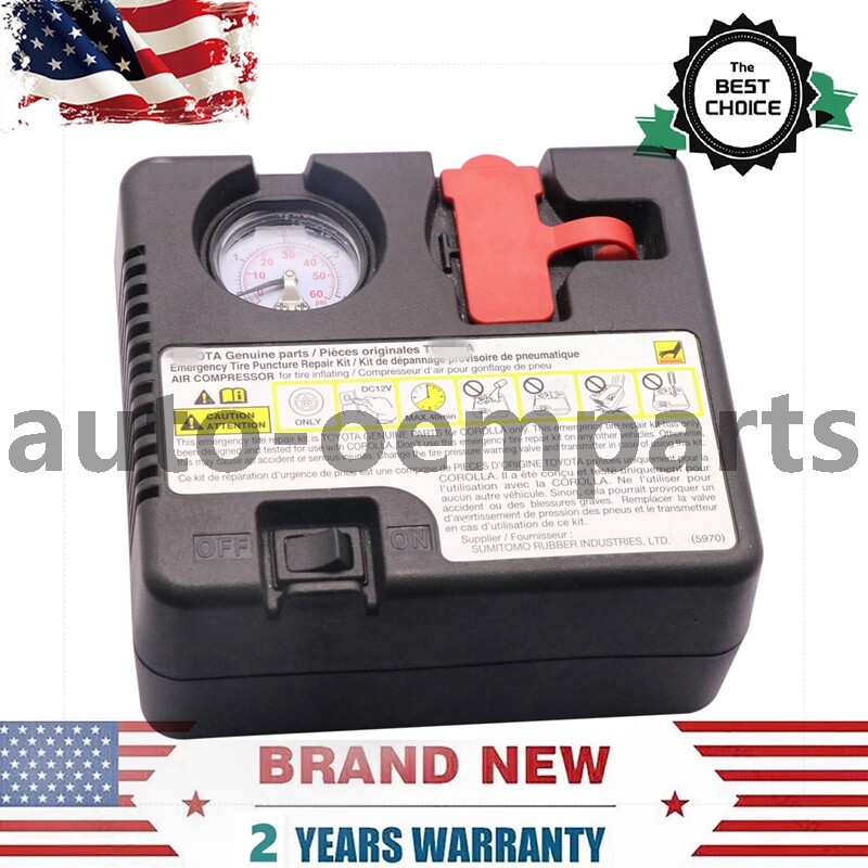 OEM Emergency Tire Puncture Repair Kit Air Compressor without Sealant fo  Toyota