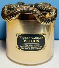  NEW HALLOWEEN  WICKED VANILLA WOODS  3 Wick CANDLE  Bath  Body Works