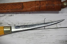 J. MARTTINI RAPALA Signed Fillet Skinning Knife STICHED Leather Sheath 6" Blade