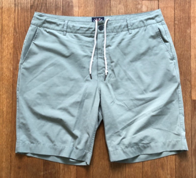 Faherty All Day Shorts Mens 35x9 Lt Olive Stretch Preformance Golf Preppy Casual