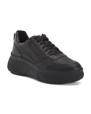 GEOX Nebula 2.0 X Chunky Sole Black Leather Platform Sneaker EU 38/UK5/US8 (7.5?