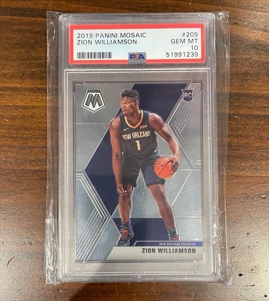 2019 PANINI MOSAIC #209 ROOKIE RC ZION WILLIAMSON -  PSA 10 - PELICANS