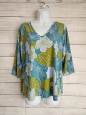 Venezia 14/16 blue green floral blouse 19.5976