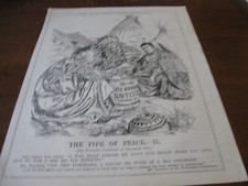 1921 Original POLITICAL CARTOON - WARREN HARDING Navy TOBACCO Native Indian PIPE