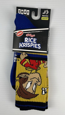 RICE KRISPEES NEW Retro Kellogg's Swag Cereal Crew Socks Snap Crackle Pop Men's