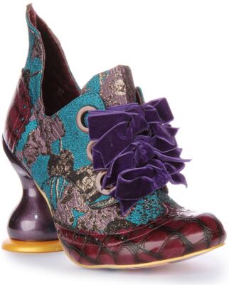 Irregular Choice Trapdoor Multi Peluche Velours Femmes Talons en