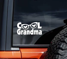 Cool Grandma Sunglasses White Vinyl Decal Car Truck Window Laptop Notebook