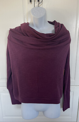 Lucy Dream Maker Pullover Womens Size M Grape Wine Purple Shirt Cowl ~NEW~