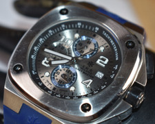 Orologio Ike Milano Navy Master 1042 Cronografo Uomo Quadrante Grigio BATTERIA NUOVA!