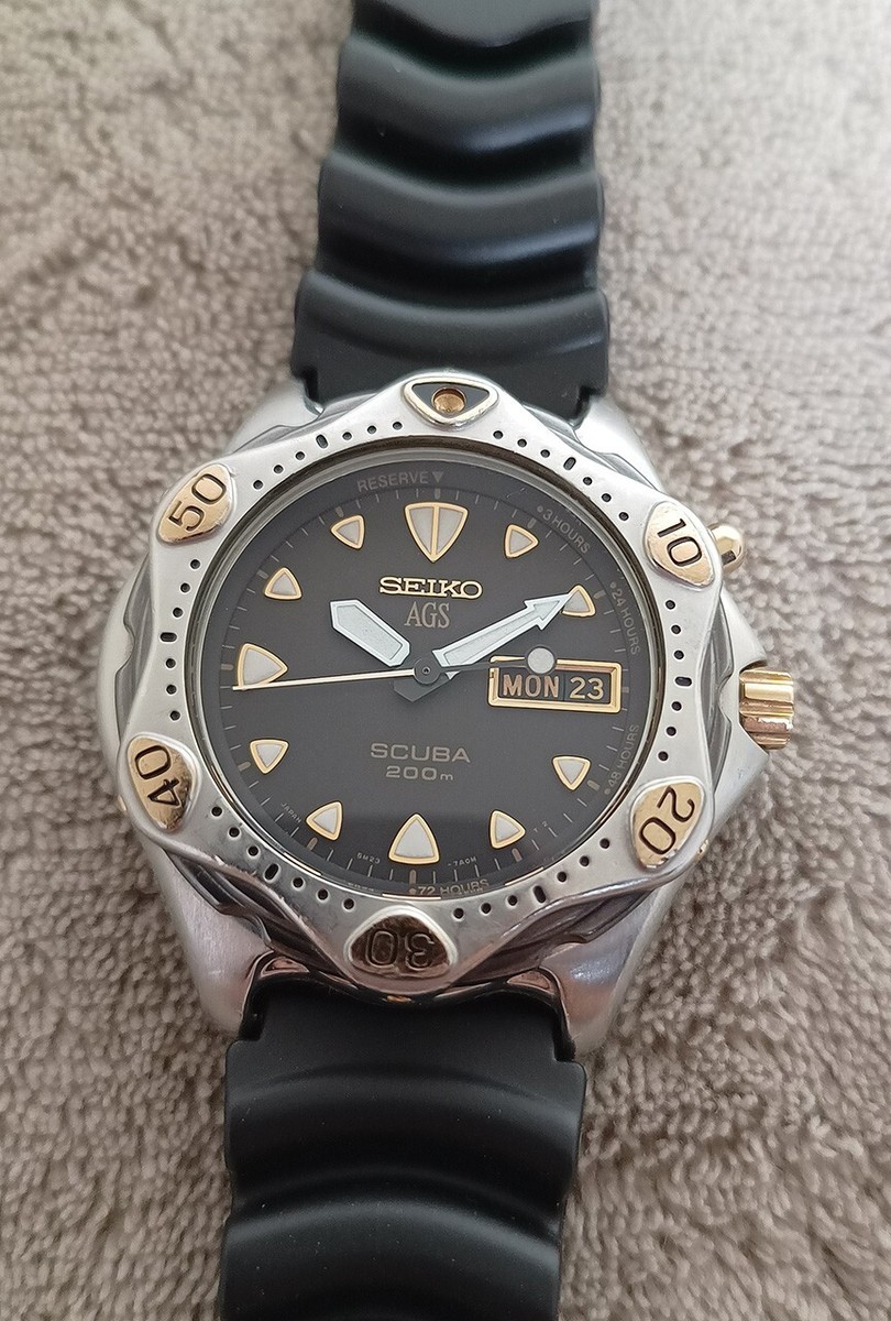 NICE SEIKO KINETIC 5M23-7A00 STARFISH SCUBA 200M. DIVER JAPAN