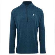 Under Armour Men's UA Tech ½ Zip Long Sleeve Heatgear Teal Blue Medium NWT