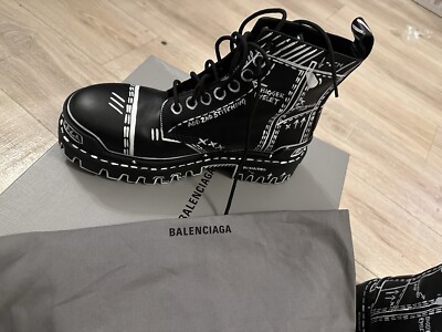 BALENCIAGA Strike Bootie L20 ブラック 39 Balenciaga Strike Nylon Combat Booties L20 Black Size 39/US