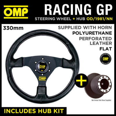 OMP RACING GP 330mm STEERING WHEEL & HUB fits SAAB 9-3 ALL 2002-
