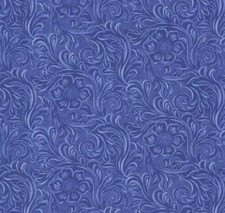 Moda Classics Quilting Fabric - Blue Tooled Leather  11216-23