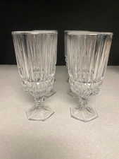 6 Fostoria Heritage Vintage Water Ice Tea Goblet Glass Clear Crystal