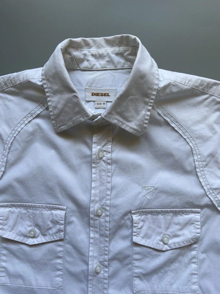 Camisa DIESEL Vintage Hombre Algodón Blanco Manga Corta Talla M Foto 3 de 4