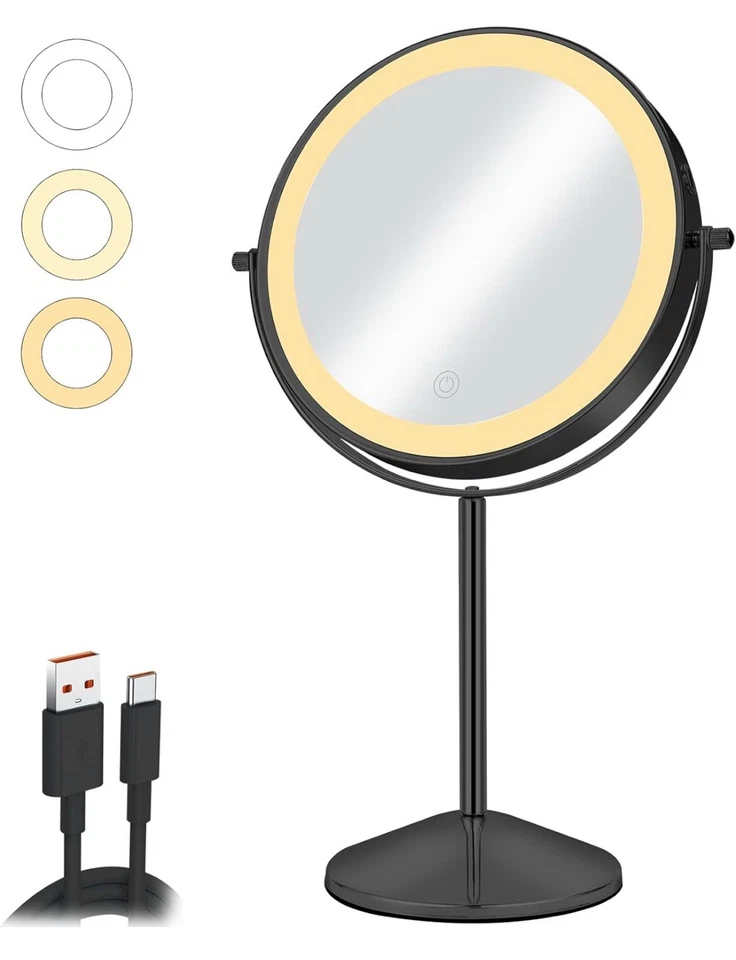 Vanity 7inch Mirror with Lights Rechargeable 1x/10x Double Sided Mirror - Image 2 of 4