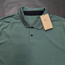 Nike Dri-FIT Tour Jacquard Photo Golf Polo Shirt Men's Size XL 2XL Green Black