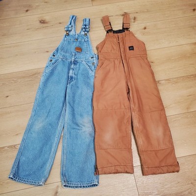 WALLS Tough Wear Kids Grow System Insulated Bib Overalls Youth M & L? Jean Denim