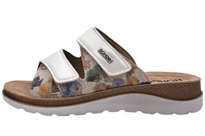 Rohde Damen Pantolette Silberweiß/Multi 1302-01 Schuhe