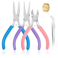 3 Pcs Jewelry Pliers Set - Needle Nose, Round Nose and Wire Cutters Mix Color