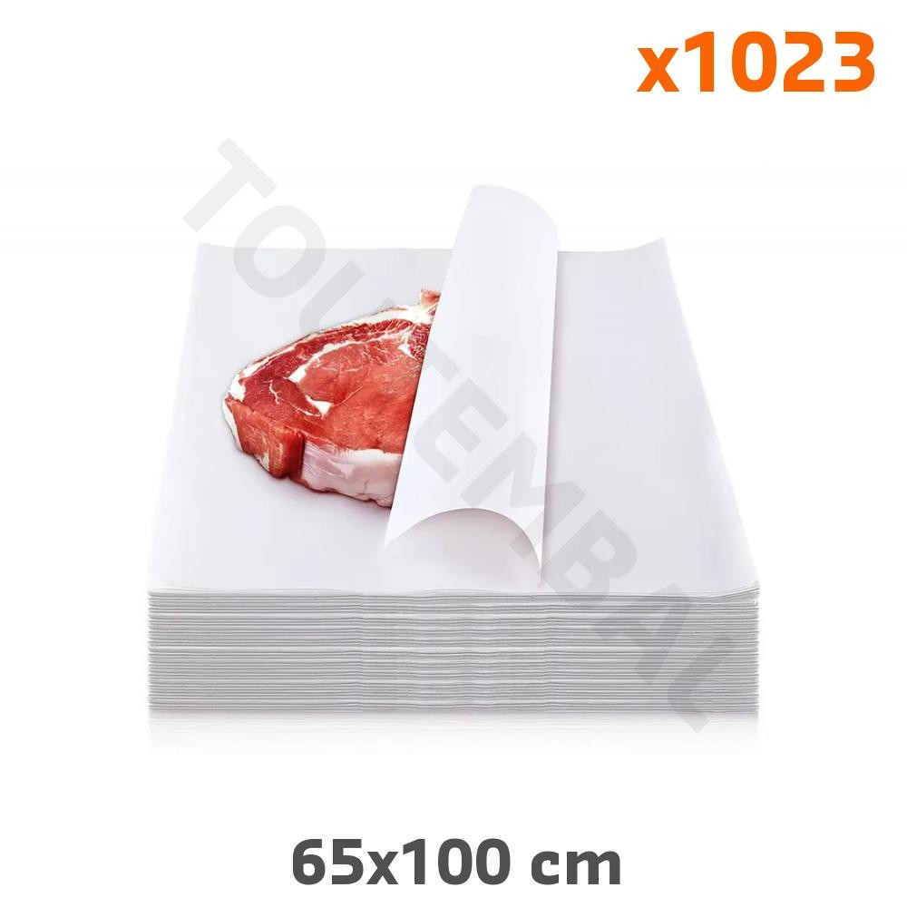 Papier ingraissable anti-tache 65x100 cm pour emballer proprement les grandes pièces de viande