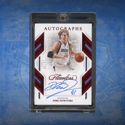2022/23 Panini Flawless Dirk Nowitzki /25 Auto on Card Red