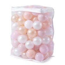 Realhaha Ball Pit Balls Baby Plastic Playpen Playballs 100 balls, Pink White