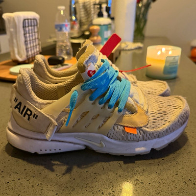 Nike Air Presto x Off-White Men's Low Top Lace-Up Sneakers White/Blue AA3830-100