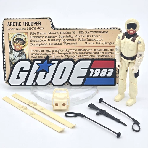 Gi Joe 1983 Snow Job 100% Complete w/ File Card Unbroken ARAH