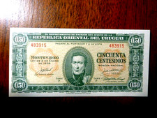 GEM !  Uruguay 50 Centesimos 2-1-1939 Pick 34  Uncirculated Banknote Serie F