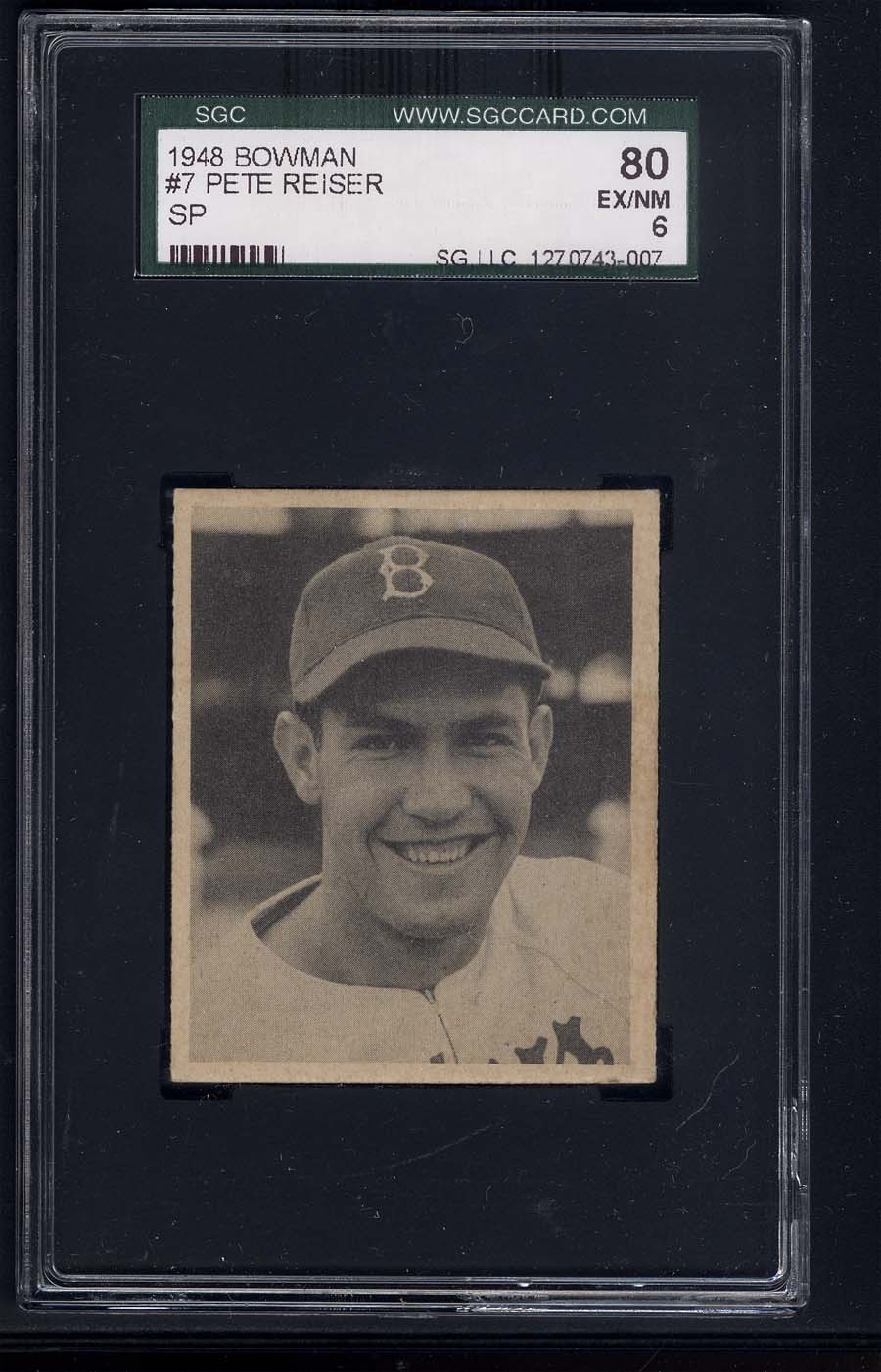1948 Bowman #7 Pete Reiser Short Print SGC 6