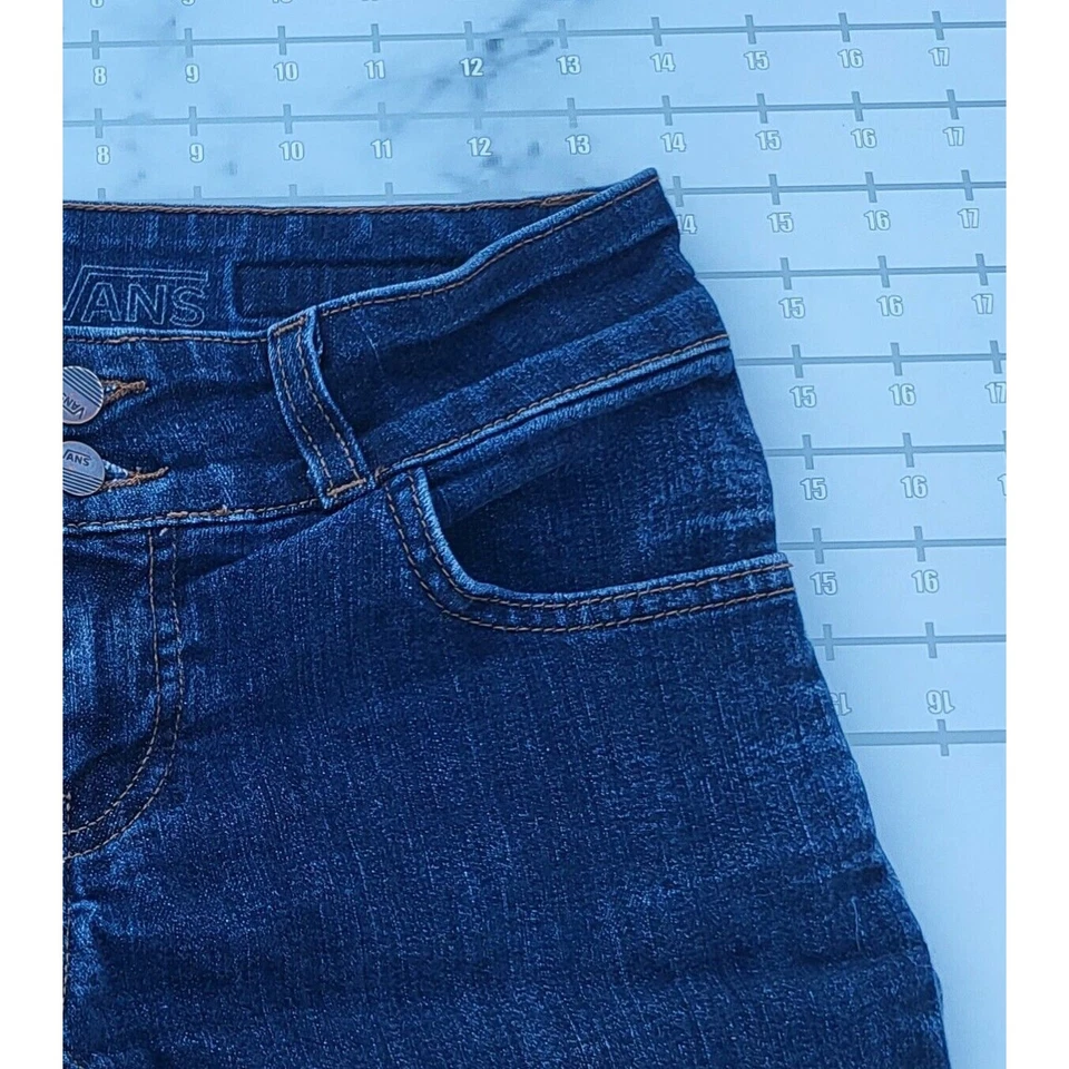 Pantalones Cortos Vans Corte Para Mujer Talla 27 Azul Jean Denim Elastizados Verano Playa Etiqueta 5 Foto 3 de 4