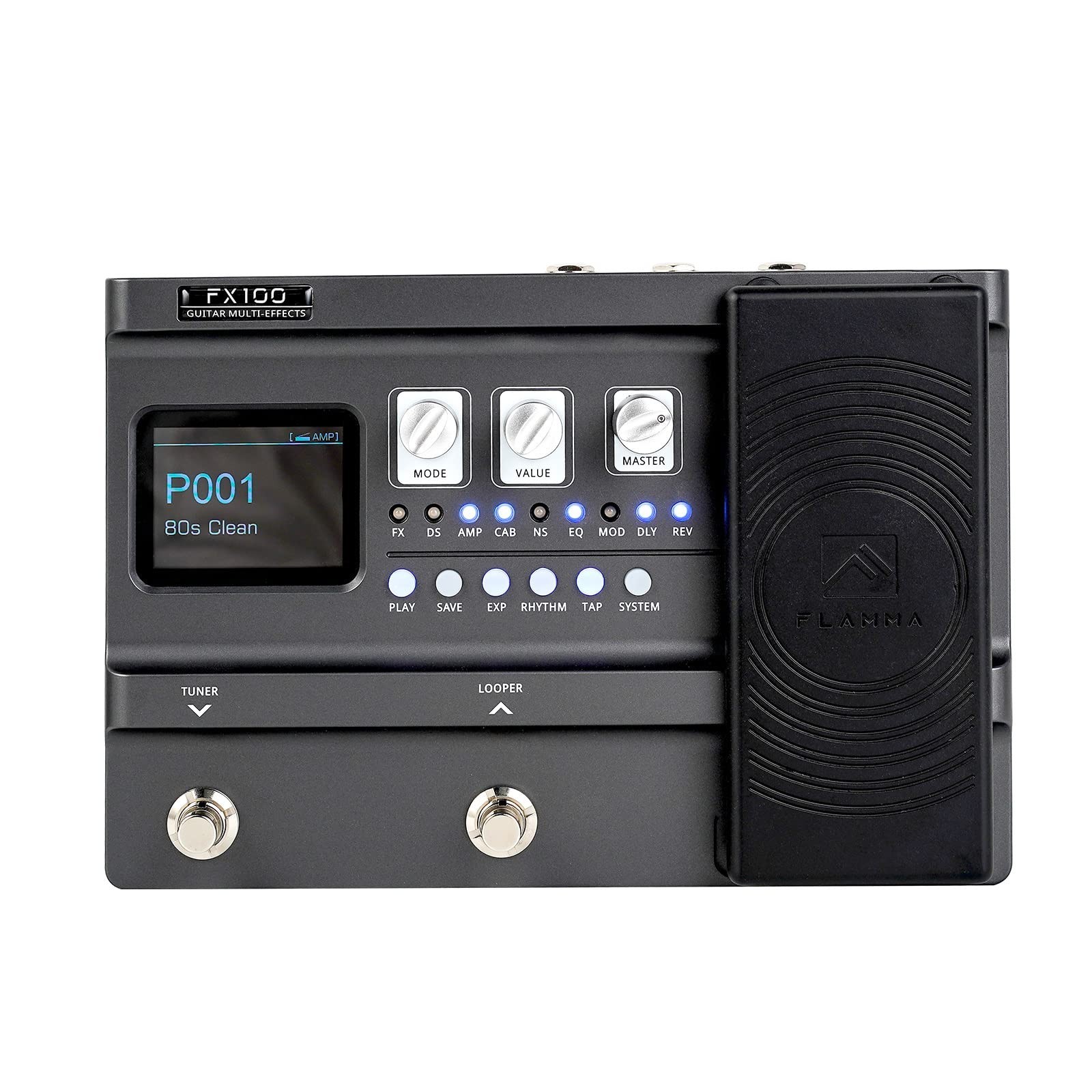 FX100 Guitar Multi-Effects Pedal 55 Amp Models 151 Effects Looper IR USB