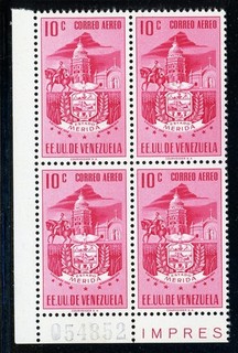 Venezuela MLH Air Post: SANABRIA #676a 10c MERIDA SHORT "1" POS82 $$$