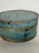 Antique Primitive Pantry Box AAFA Beautiful Original Blue Milk Paint