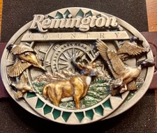Vintage 1996 Remington Country Bergamot USA Buckle W/ Premium Buffalo Belt