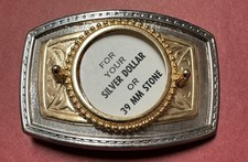 Men's Western Rectangular Belt Buckle Silver/Gold Tone 39mm Insert Fits 1.5