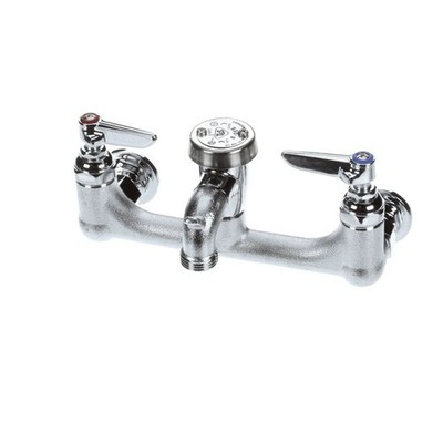 T&S Brass B-0674-RGH Service Sink Faucet 8'' Wall Mount SS