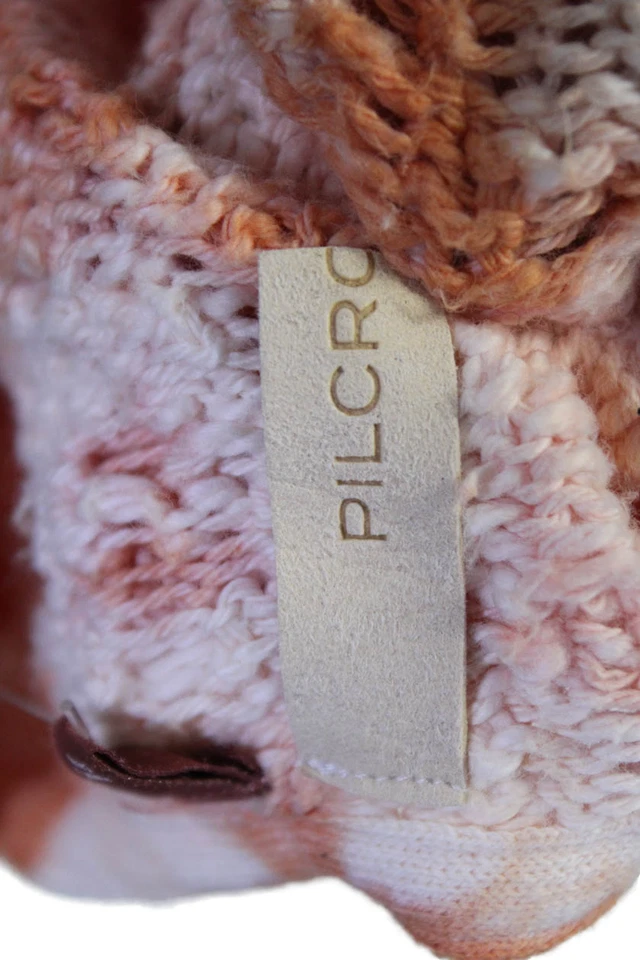 Suéter Pilcro Mujer Algodón Estampado Manchado Tejido Cuello Redondo Naranja Talla XS Foto 4 de 4