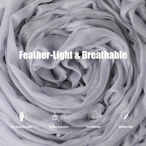 Pure Cashmere Scarf for Women, Extra Large Featherlight Cashmere Scarf for Ye... - Picture 5 of 7