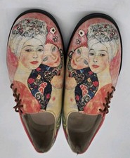 Icon Shoes Artist Gustav Klimt Women Friends Side Tie Flat Shoes Women 10 Mens 8