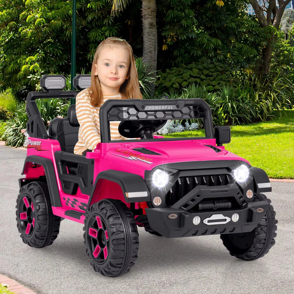 12V Kids Electric Toy Car Truck with Remote Control - Pink Ride On for Ages 3-6 - Image 3 of 4