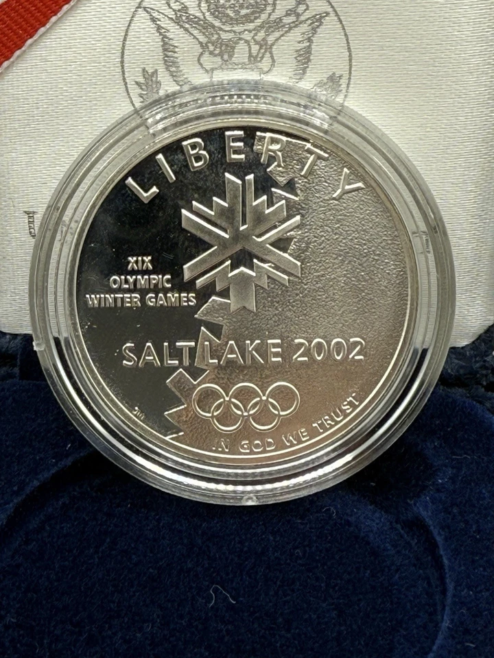 2002 Salt Lake Winter Olympics Proof Silver Dollar • Box & COA US Mint - Image 2 of 4