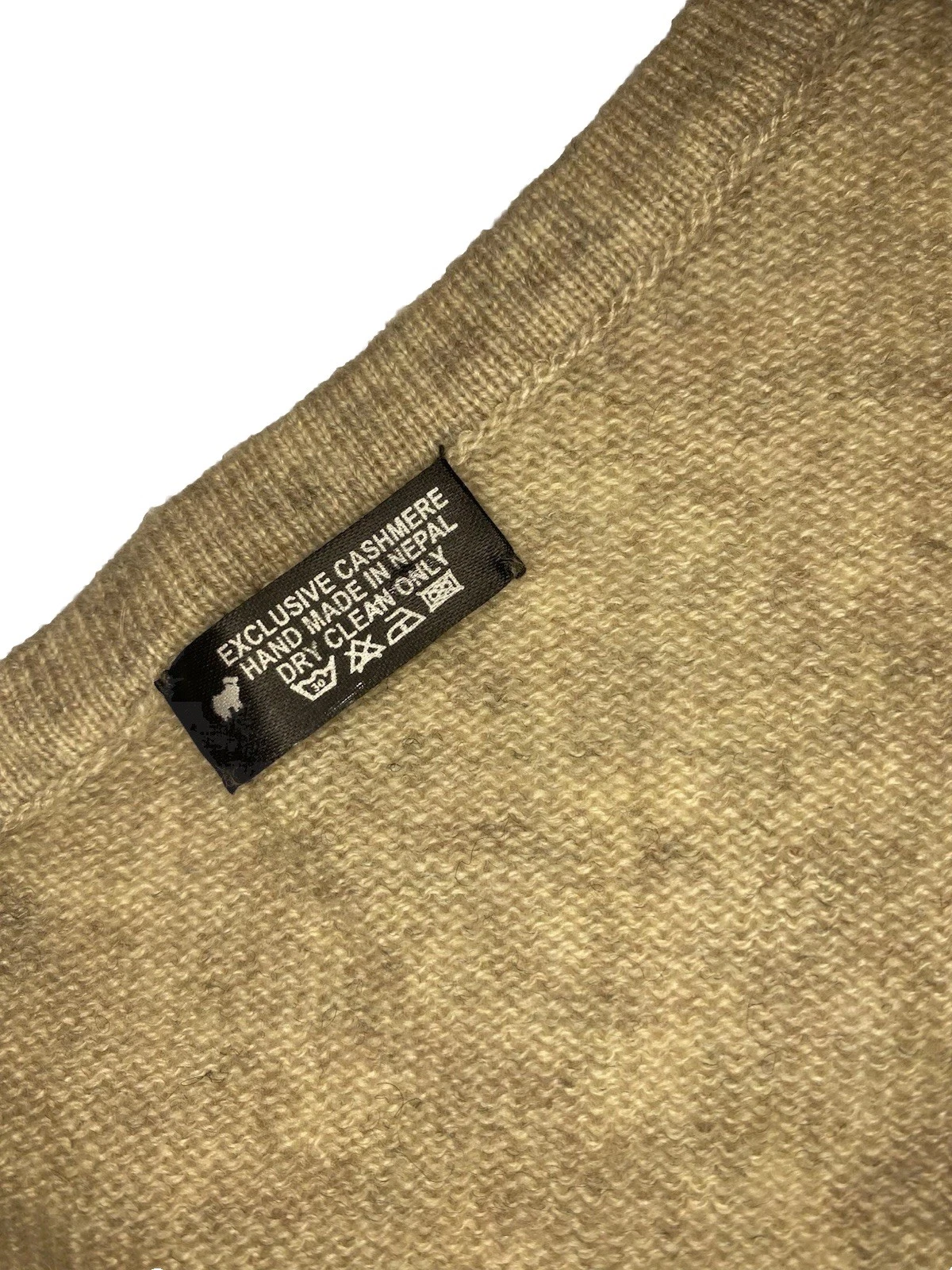 Cashmere Poncho Tan Lightweight Wrap Shawl One Size Soft Cozy Made in Nepal