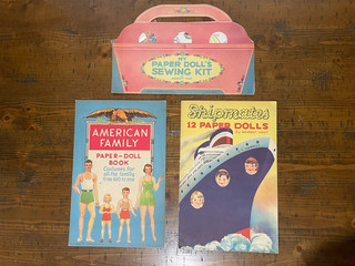 3 Vintage Paper Doll Books Grinnell Lithographic 1940