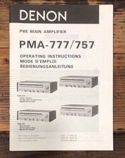 Denon PMA-757 PMA-777 Preamplificatore / Preamplificatore Proprietario / Manuale Utente *Originale*