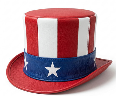 Herren Leder Uncle Sam Zylinder Hut Patriotisch 4. Juli Paraden Kostüm Zubehör