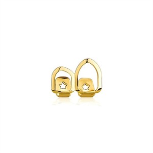 Authentic Hip Hop Braces Gold Plated Two Skeletonized Cuspid Braces Single Teeth Props