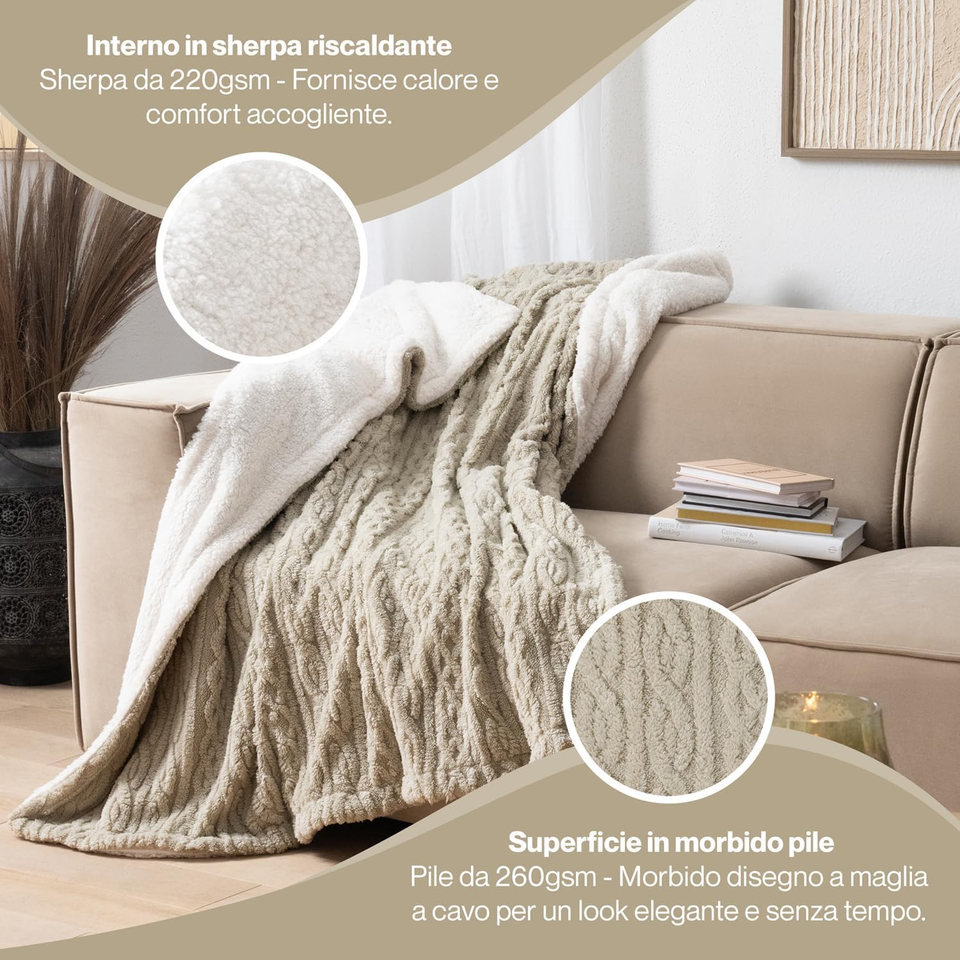 Coperta in flanella con stampa mucca (140 x 160 cm) - Morbida coperta da divano in bianco e nero | Leroy Merlin